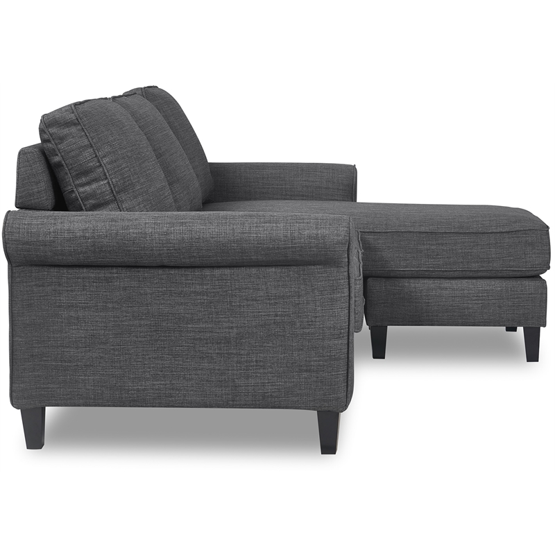 Serta Harmon Roll Arm Sectional Dark Gray