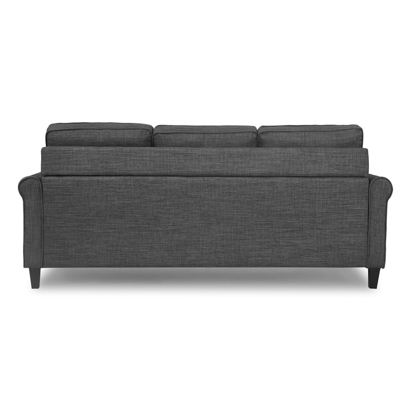 Serta Harmon Roll Arm Sectional Dark Gray