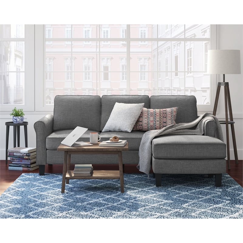 Serta Harmon Roll Arm Sectional Dark Gray