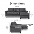 Serta Harmon Roll Arm Sectional Dark Gray