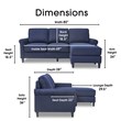 Serta Harmon Roll Arm Sectional Navy Blue