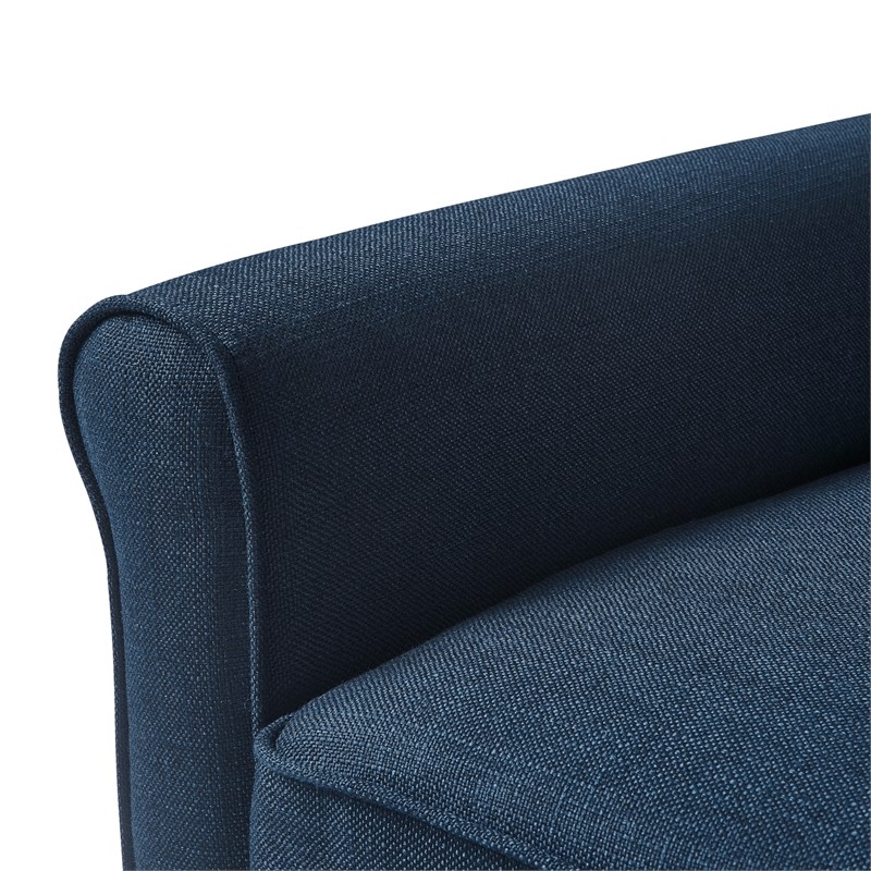 Serta Harmon Roll Arm Sectional Navy Blue