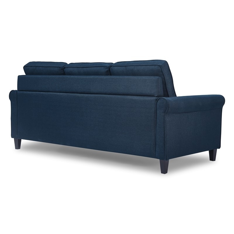 Serta Harmon Roll Arm Sectional Navy Blue