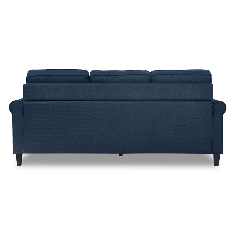 Serta Harmon Roll Arm Sectional Navy Blue
