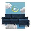 Serta Harmon Roll Arm Sectional Navy Blue