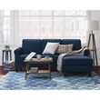 Serta Harmon Roll Arm Sectional Navy Blue