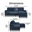 Serta Harmon Square Arm Sectional Navy Blue