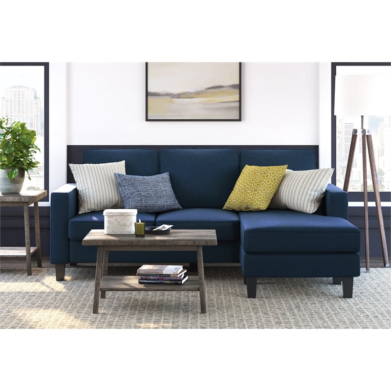 Serta Harmon Square Arm Sectional Navy Blue