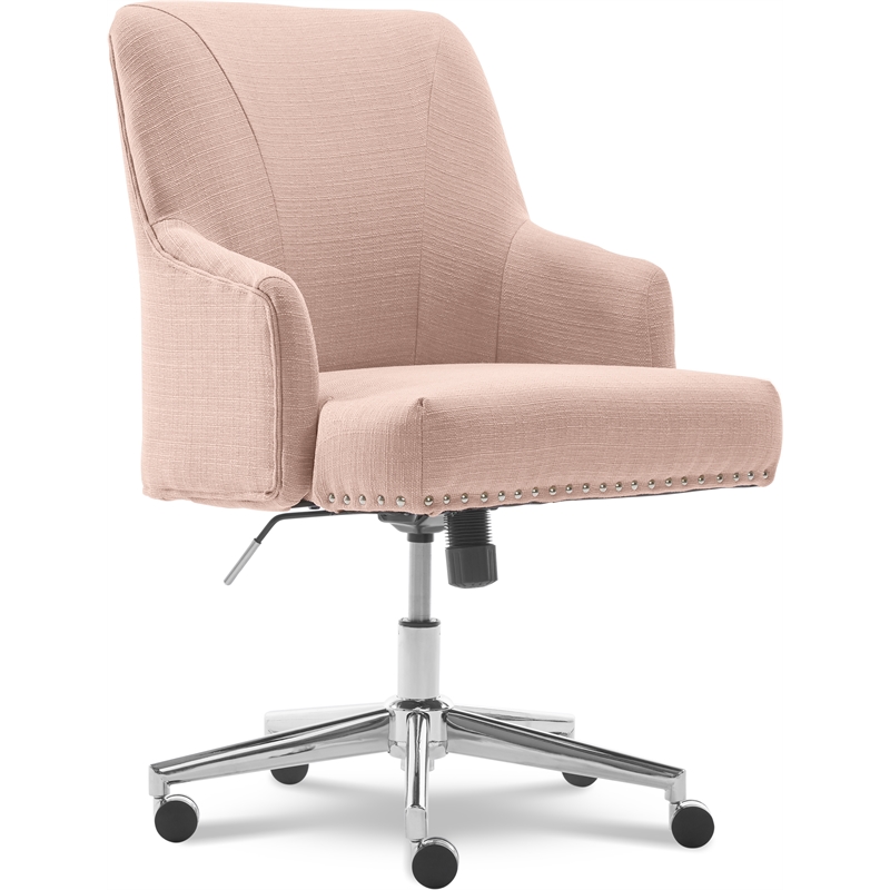 Serta Style Leighton Home Office Chair Blush - Pink Twill Fabric ...