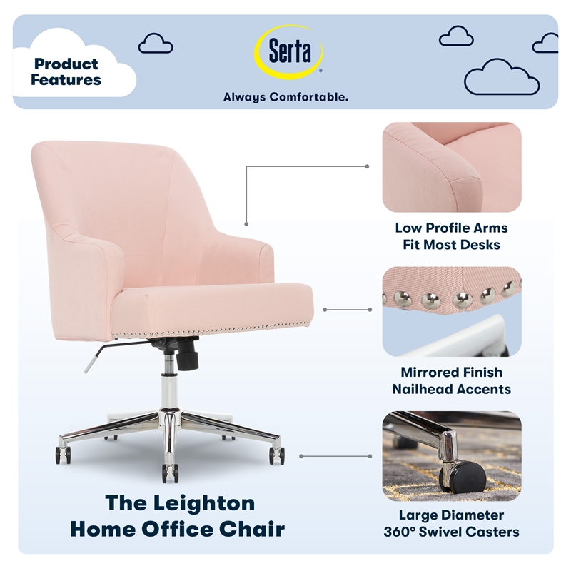 Serta Style Leighton Home Office Chair Graphite Twill