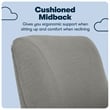 Serta Leighton Home Office Desk Chair Chrome Nailheads Twill Fabric Medium Gray