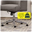 Serta Leighton Home Office Desk Chair Chrome Nailheads Twill Fabric Medium Gray