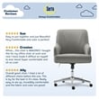 Serta Leighton Home Office Desk Chair Chrome Nailheads Twill Fabric Medium Gray