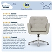 Serta Ashland Home Office Desk Chair Memory Foam Cushion Light Gray Twill Fabric