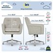 Serta Ashland Home Office Desk Chair Memory Foam Cushion Light Gray Twill Fabric