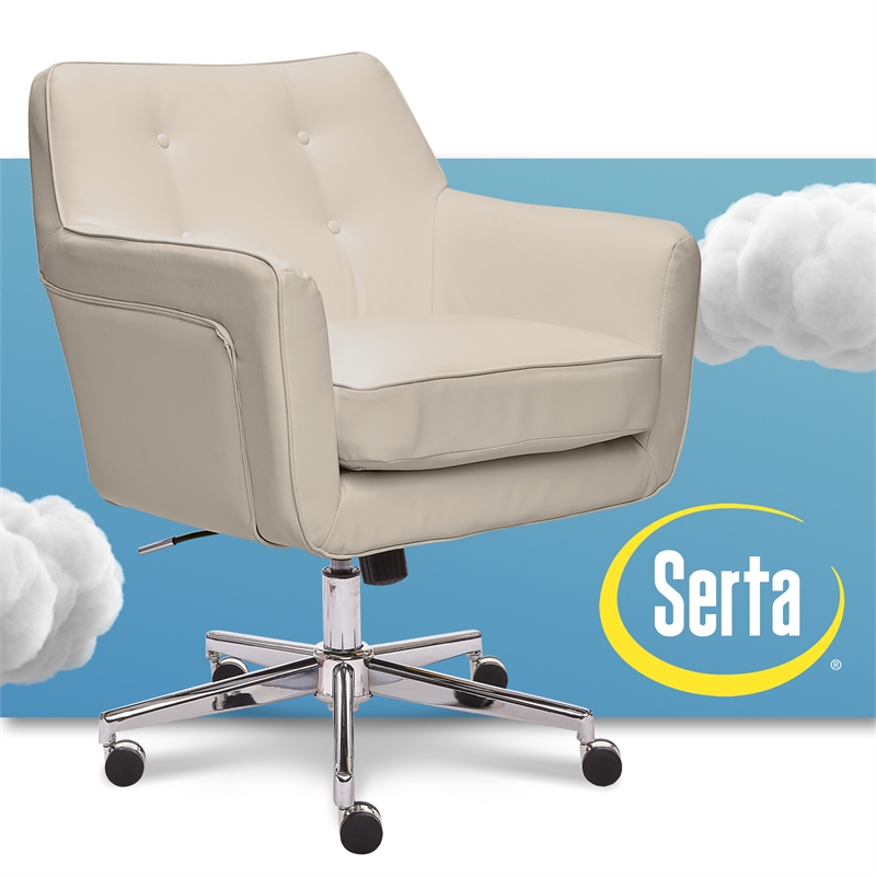 Office Chair Cream Bonded Leather, Serta Bonded Leather Executive Chair