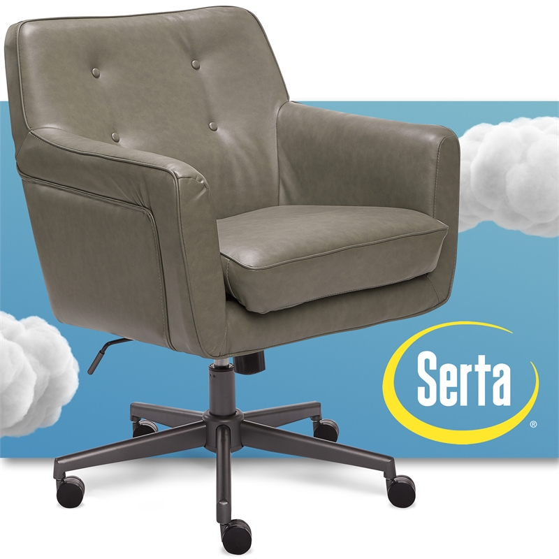 Serta Style Ashland Home Office Chair Gray Bonded Leather Cymax Business
