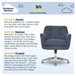 Serta Ashland Home Office Desk Chair Memory Foam Cushion Blue Twill Fabric