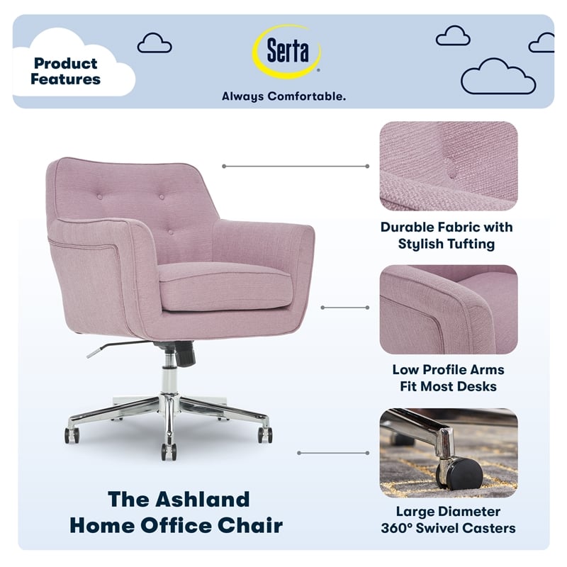 serta ashland task chair lilac