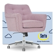 Serta Ashland Home Office Desk Chair Memory Foam Cushion Lilac Twill Fabric