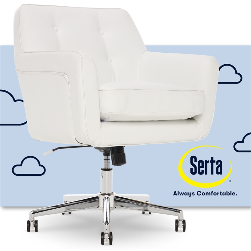 white bonded leather chair