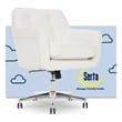 Serta Ashland Home Office Desk Chair Memory Foam Cushion White Bonded Leather