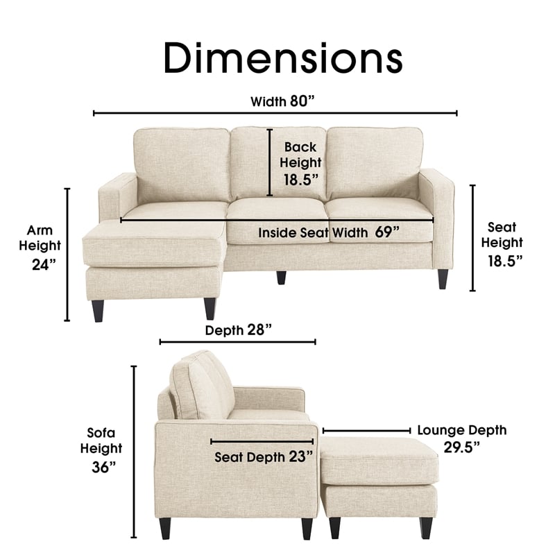 Serta Harmon Sectional - Metro Cream