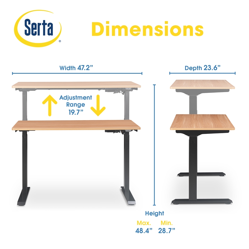 serta creativity electric height adjustable standing desk