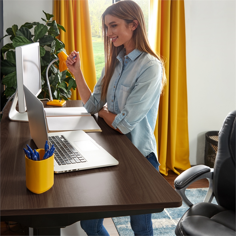 Serta Creativity Electric Height Adjustable Standing Desk Brown