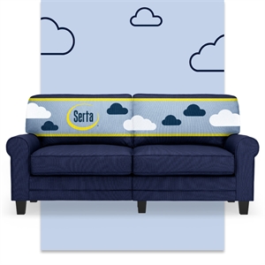 Serta Copenhagen 73&quot Rolled Arm Sofa with Removable Covers Navy Blue