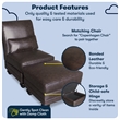 Serta Copenhagen Bonded Leather Ottoman Chestnut Brown