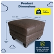 Serta Copenhagen Bonded Leather Ottoman Chestnut Brown