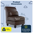 Serta Copenhagen Bonded Leather Slipper Chair Chestnut Brown