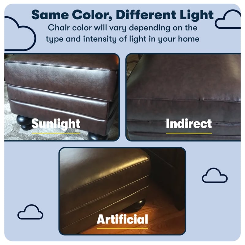 Serta Copenhagen Bonded Leather Slipper Chair Chestnut Brown