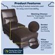 Serta Copenhagen Bonded Leather Slipper Chair Chestnut Brown