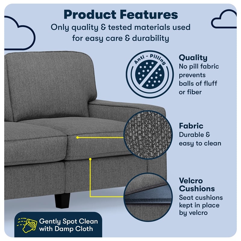 serta palisades 61&quot track arm sofa loveseat with removable covers dark gray