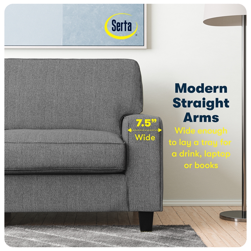 serta palisades 61&quot track arm sofa loveseat with removable covers dark gray