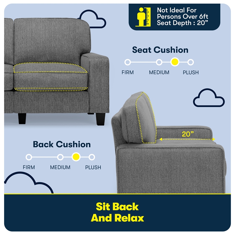 serta palisades 61&quot track arm sofa loveseat with removable covers dark gray