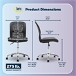 Serta Essential Armless Desk Chair with Breathable Lightweight Mesh Back Black
