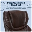 Serta Conway Big and Tall Executive Office Chair with Wood Accents Brown