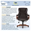 Serta Conway Big and Tall Executive Office Chair with Wood Accents Brown