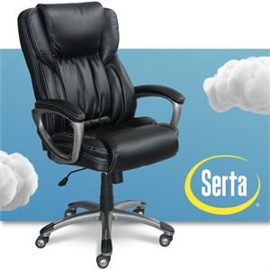 serta works executive office chair black bonded leather