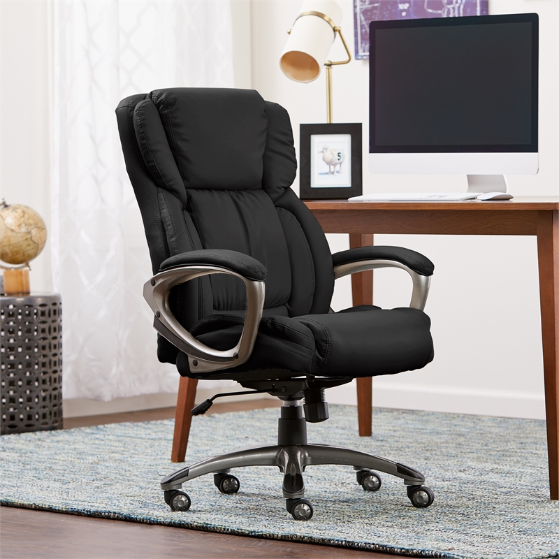 Serta Garret Executive Office Chair Bonded Leather Black
