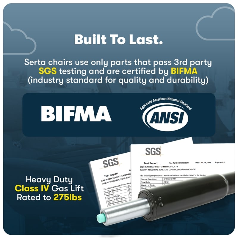 Serta Garret Executive Office Chair Bonded Leather Ivory White