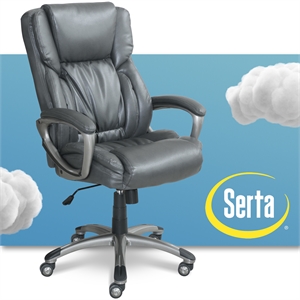 serta works executive office chair gray bonded leather