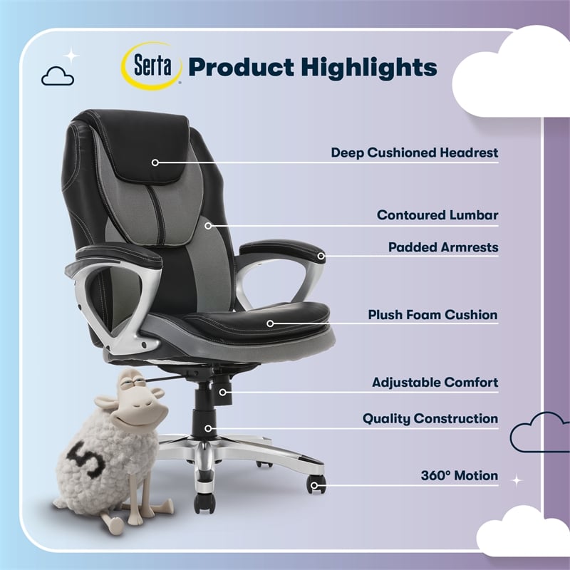 Serta Amplify Executive Office Chair Gray