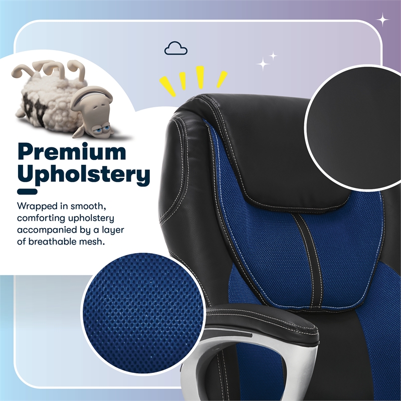 Serta Amplify Executive Office Chair Blue