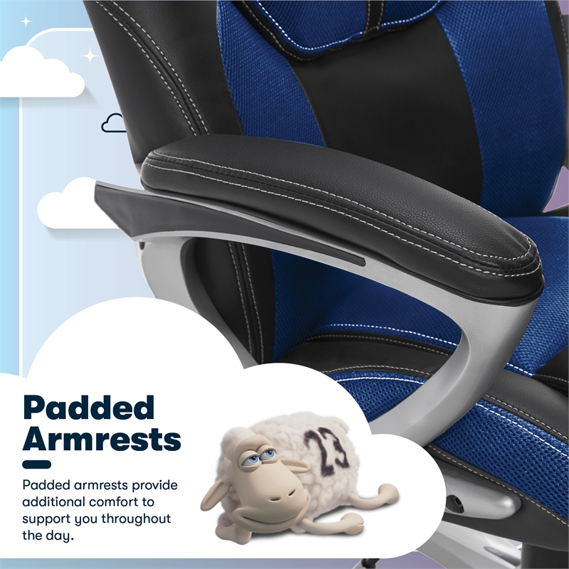 Serta Amplify Executive Office Chair Blue