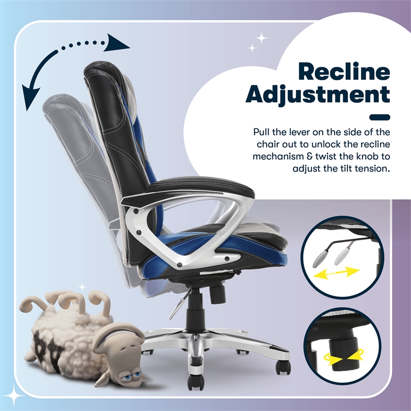 Serta Amplify Executive Office Chair Blue