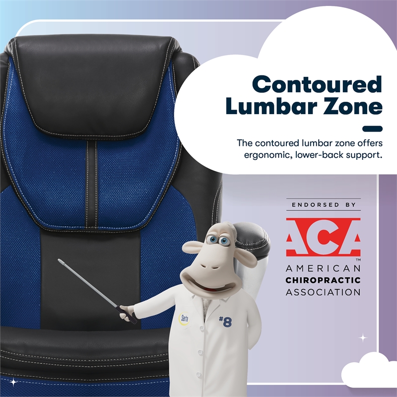 Serta Amplify Executive Office Chair Blue